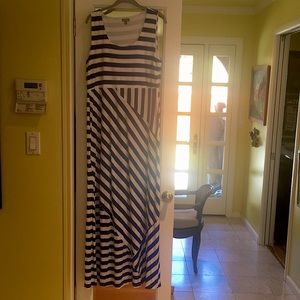 Neiman Marcus dress, XL, blue and white stripes.